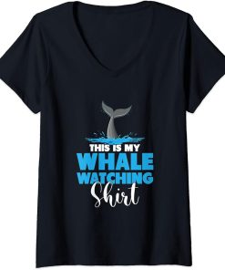 Womens Seaworld Cetacean Orca Whale Watching V-Neck T-Shirt