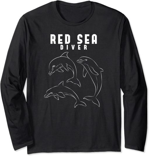 Dolphin Egypt Red Sea Diver Scuba Diving Long Sleeve T-Shirt