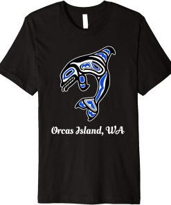 Blue Native American Orcas Island WA Orca Killer Whale Premium T-Shirt