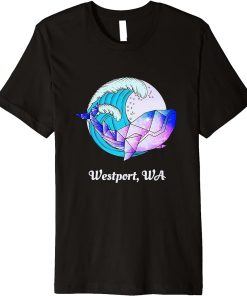 Westport WA Japanese Paint Geometric Orca Killer Whale Premium T-Shirt