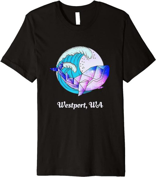 Westport WA Japanese Paint Geometric Orca Killer Whale Premium T-Shirt